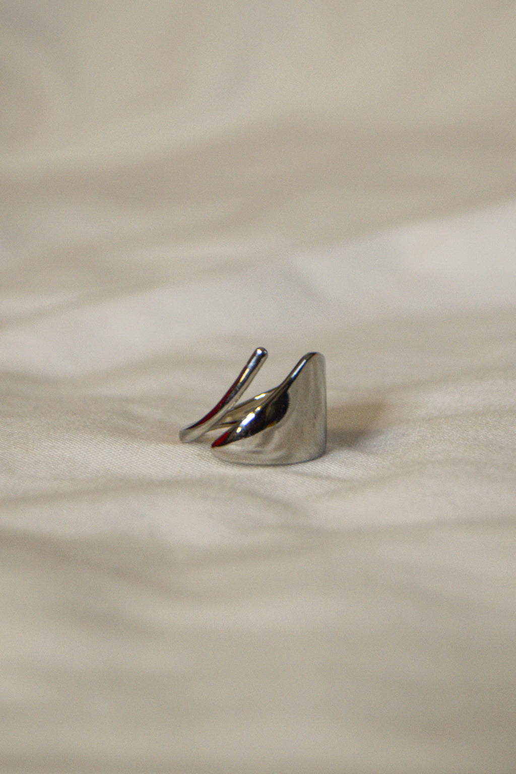 Anel prateado abstrato