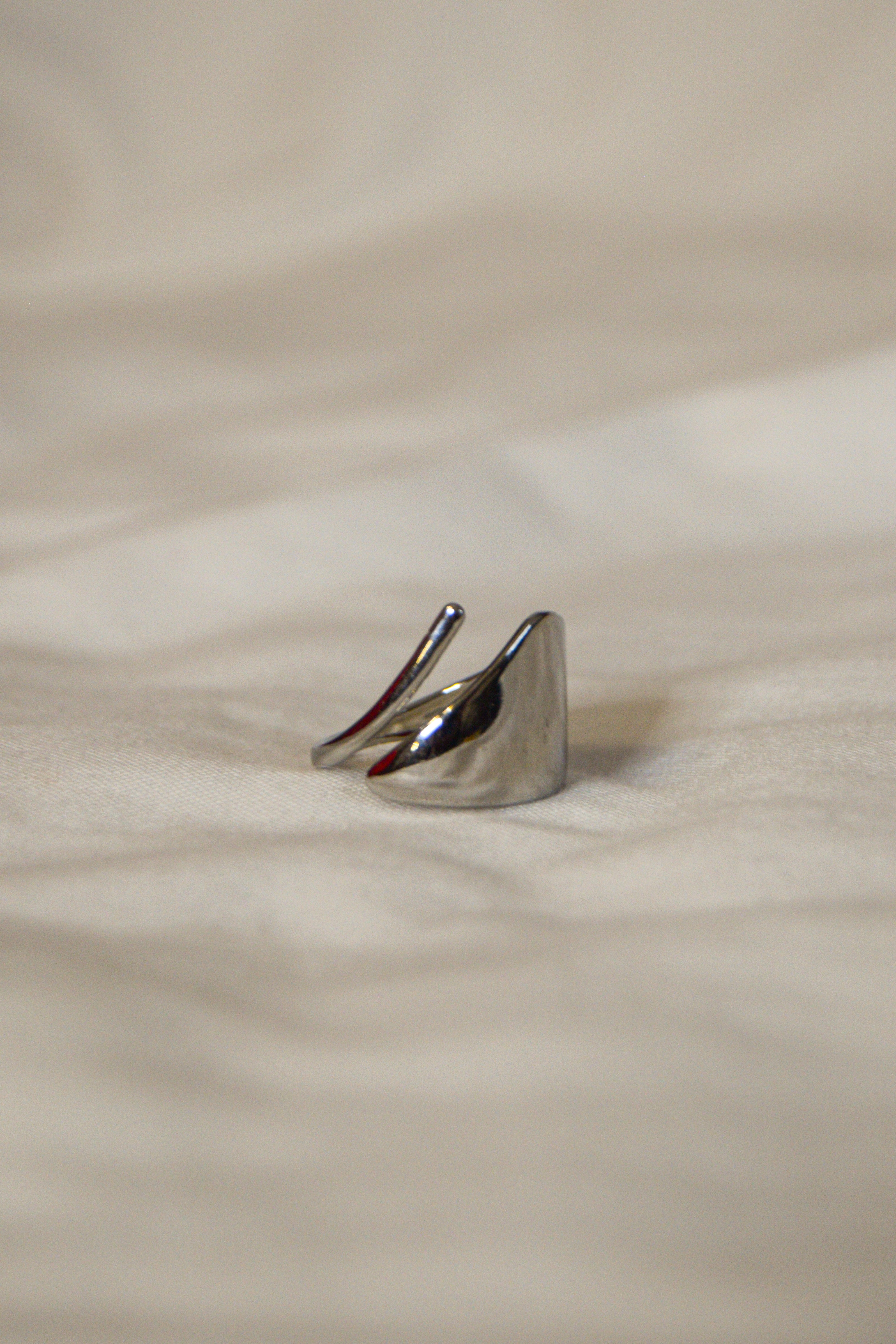 Anel prateado abstrato