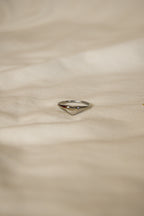 Anel prateado coração