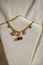 Charm Necklace Cherry Red