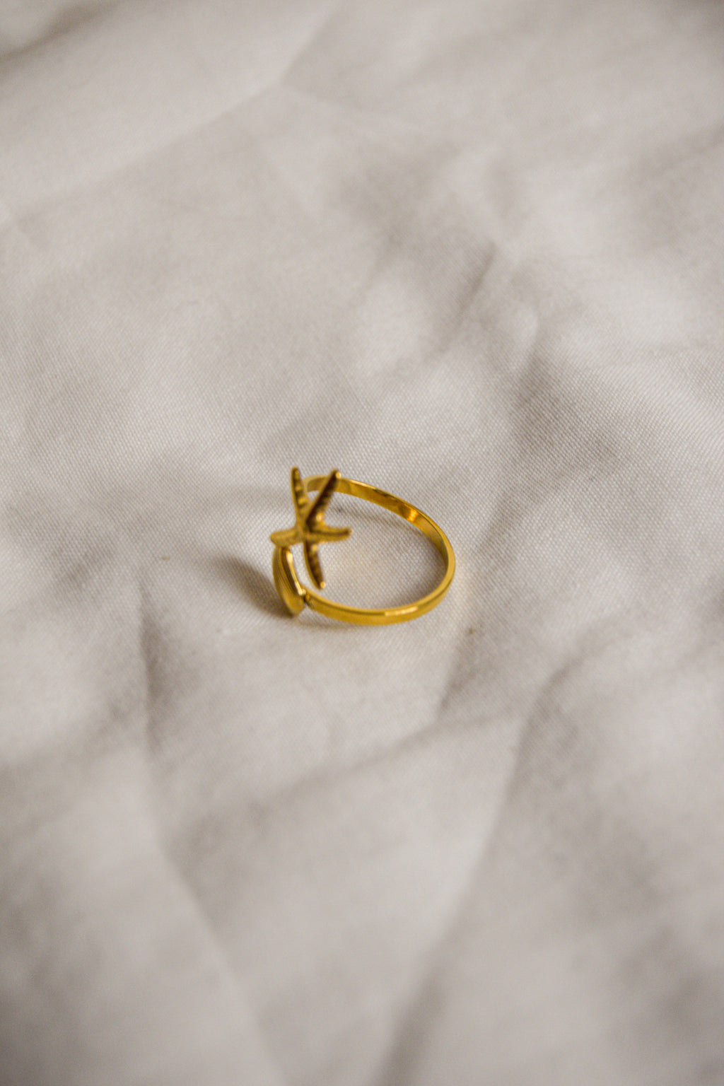 Anel dourado Concha e Estrela