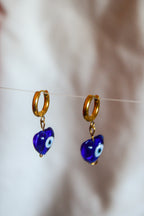 Brincos Coração Olho Turco