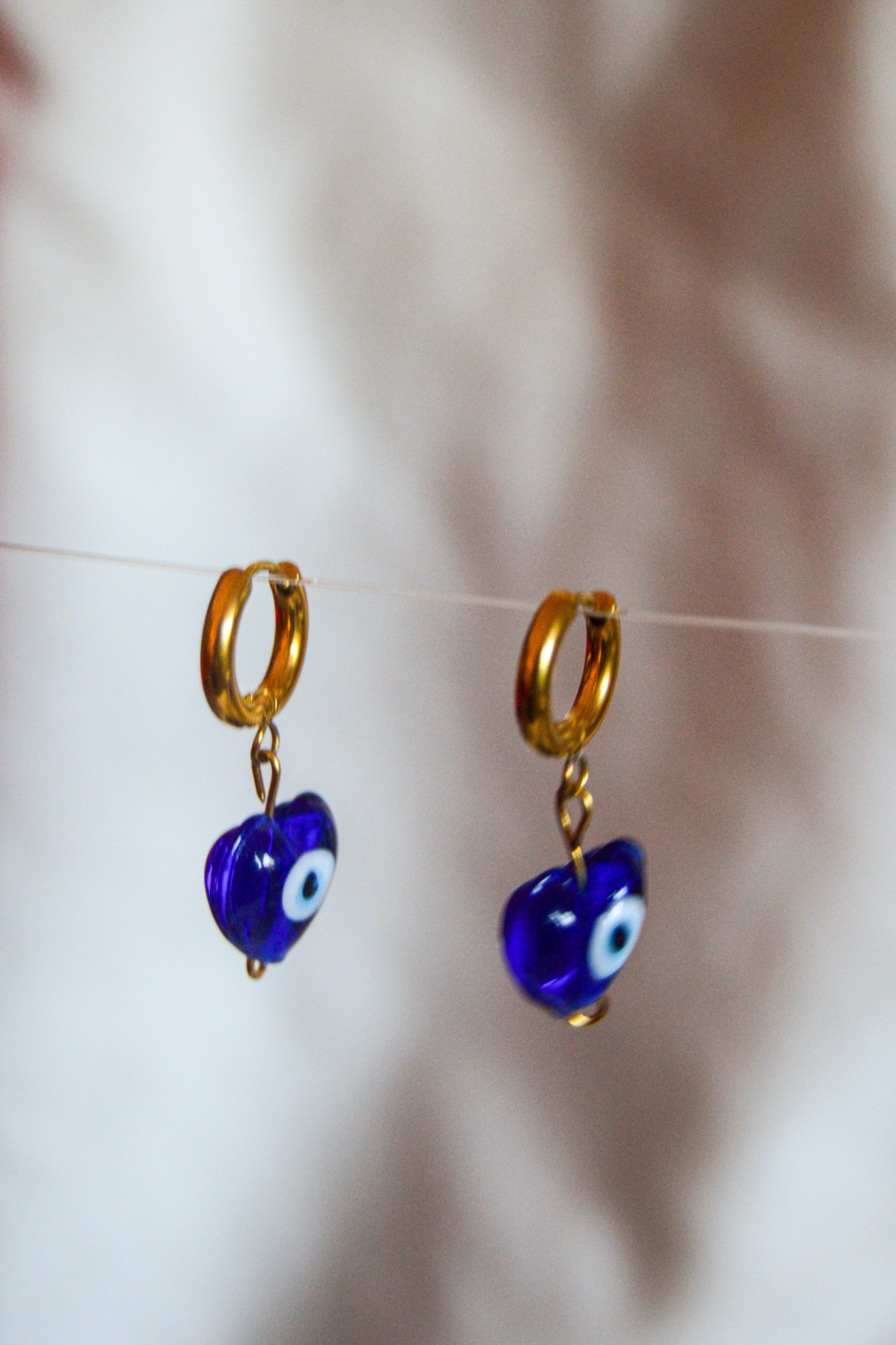 Brincos Coração Olho Turco