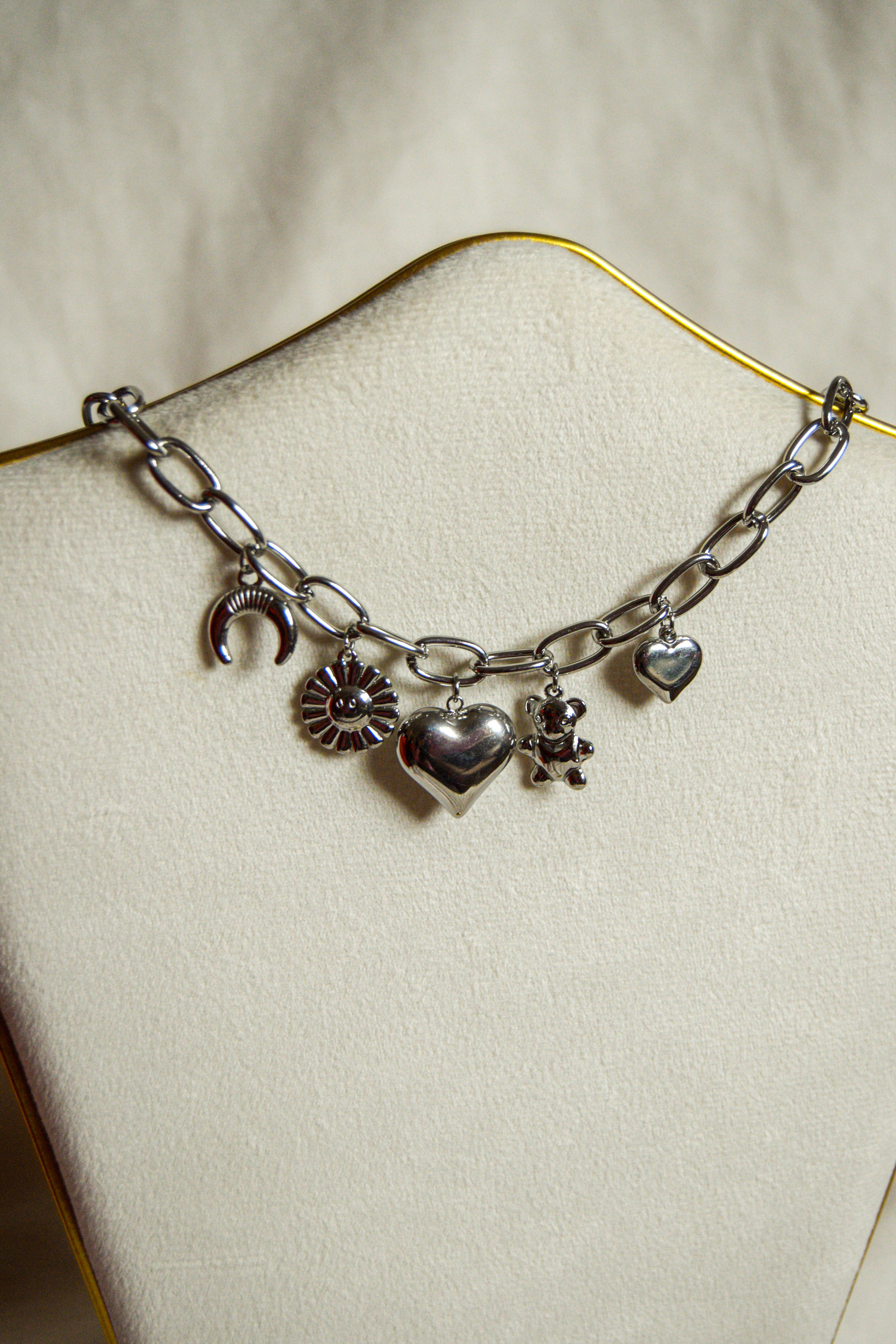 Charm necklace silver