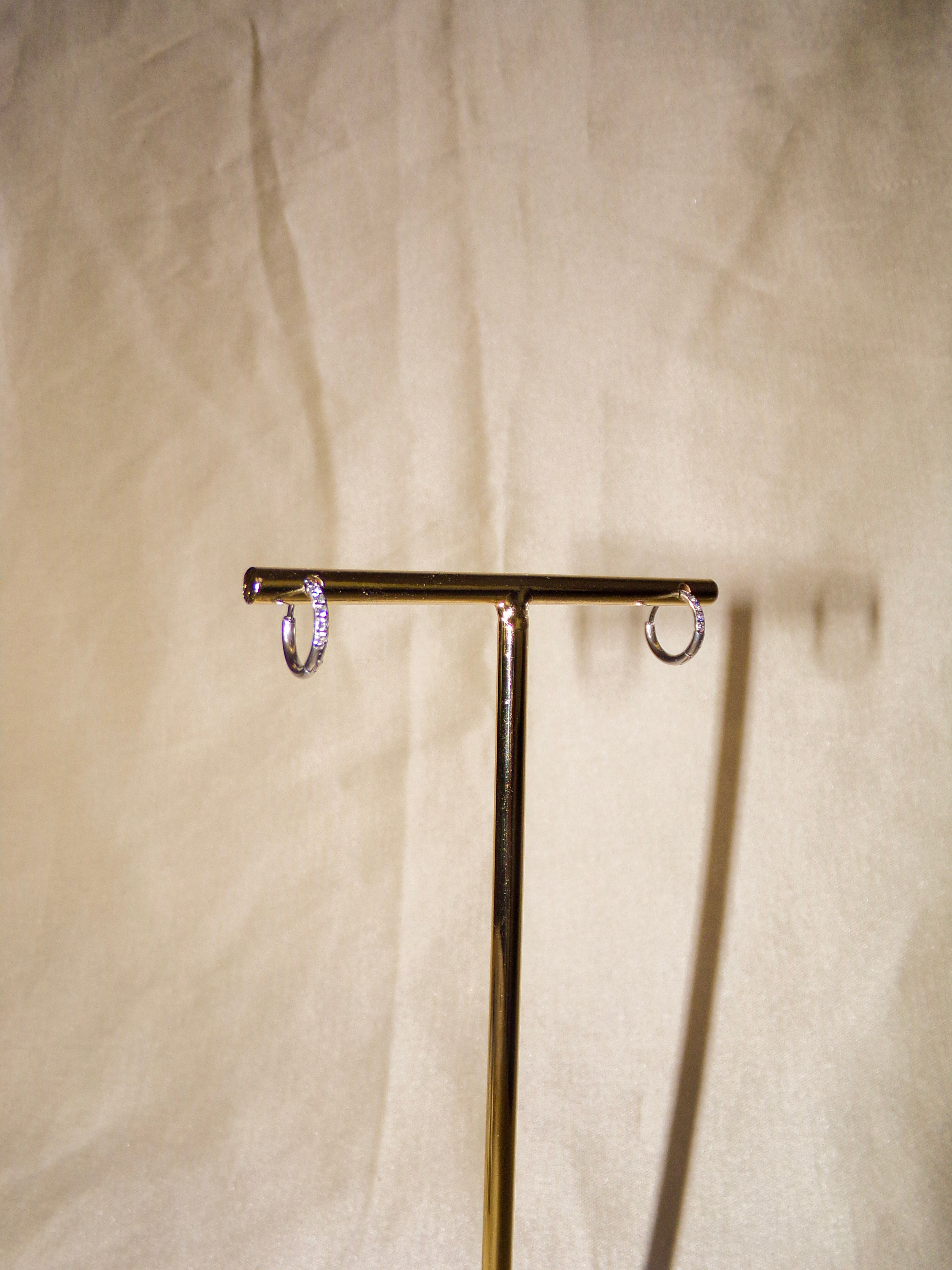 Argolas prateadas brilhantes