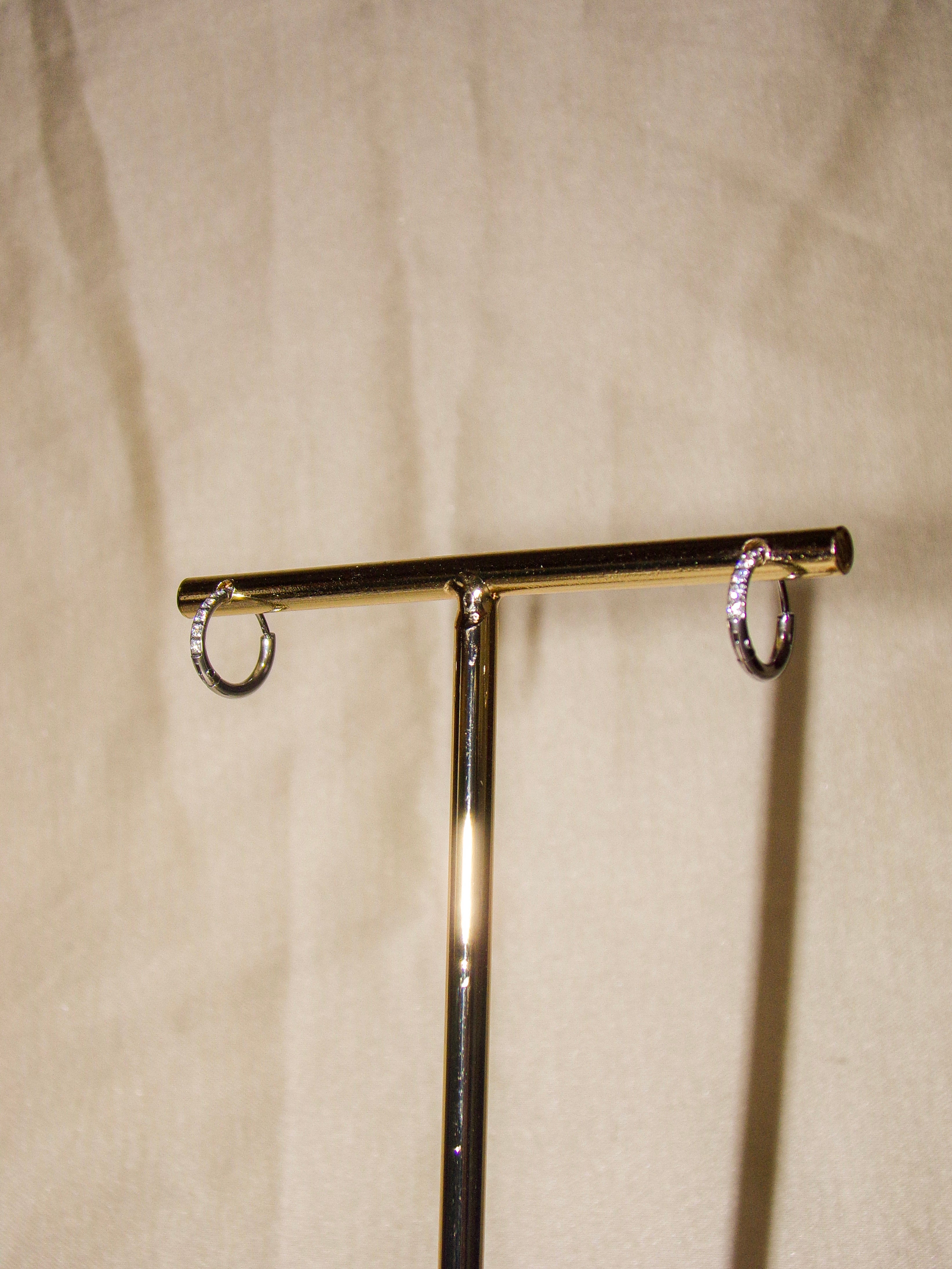 Argolas prateadas brilhantes