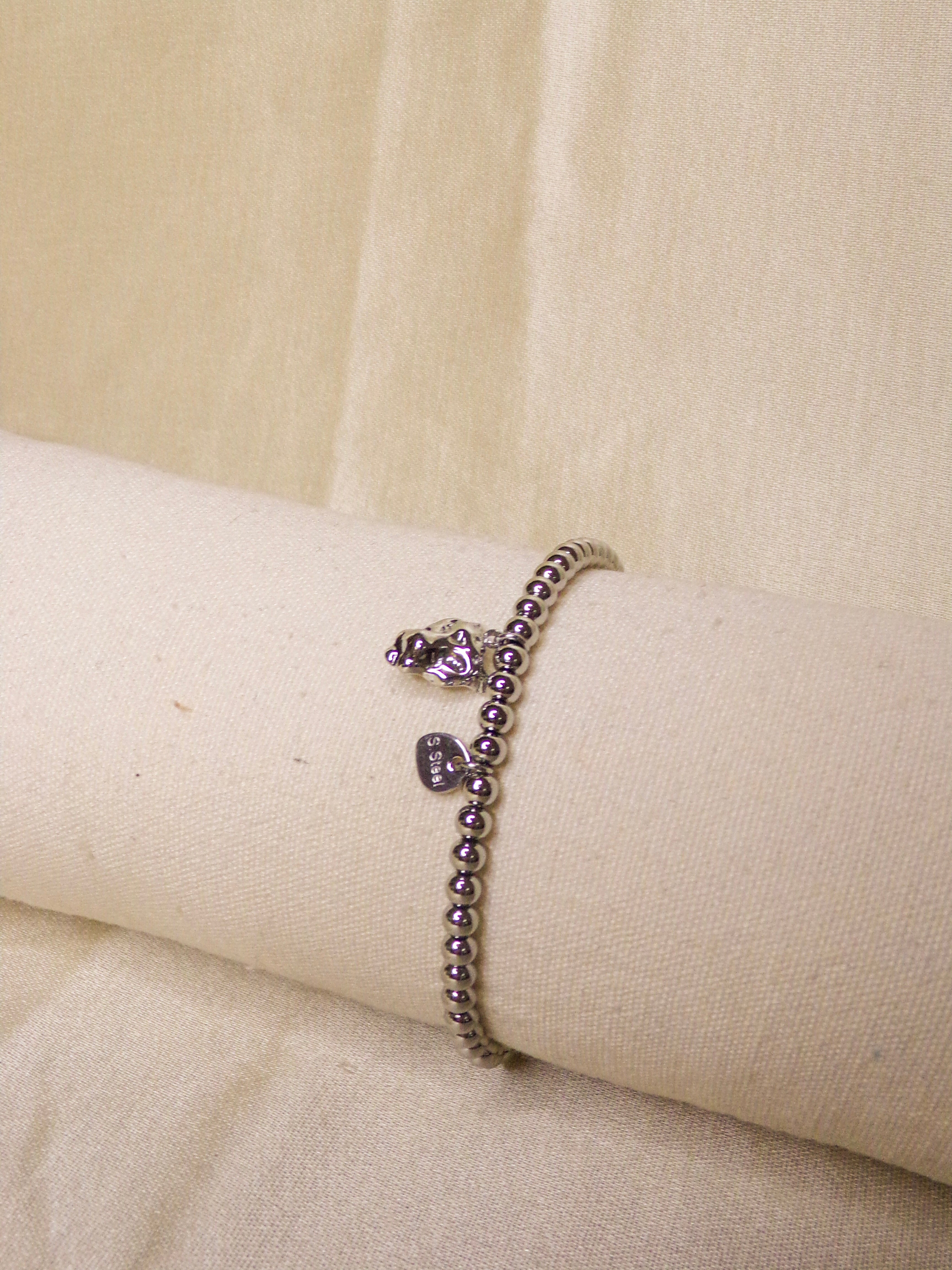 Pulseira prateada tigre