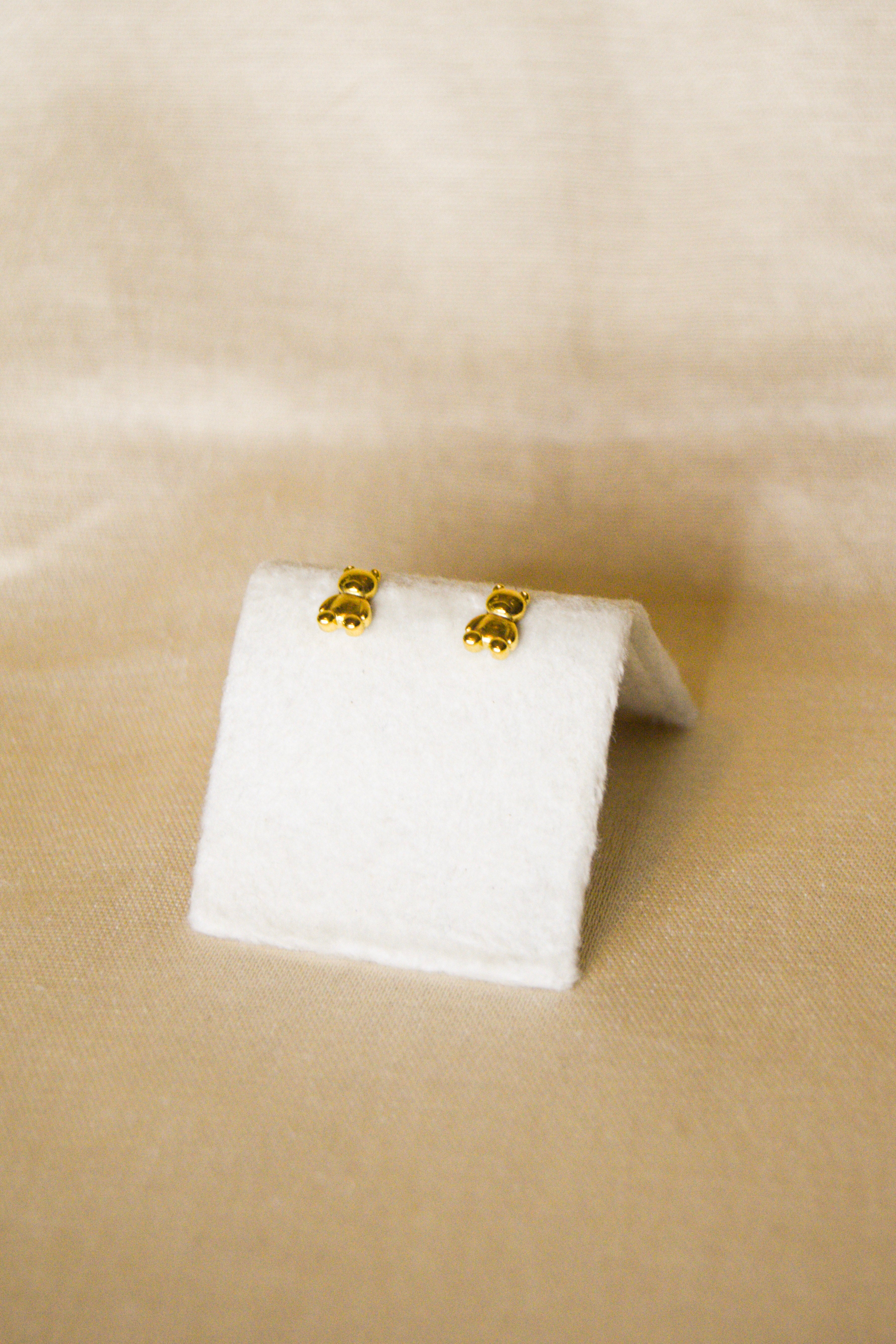 Brincos dourados ursinhos