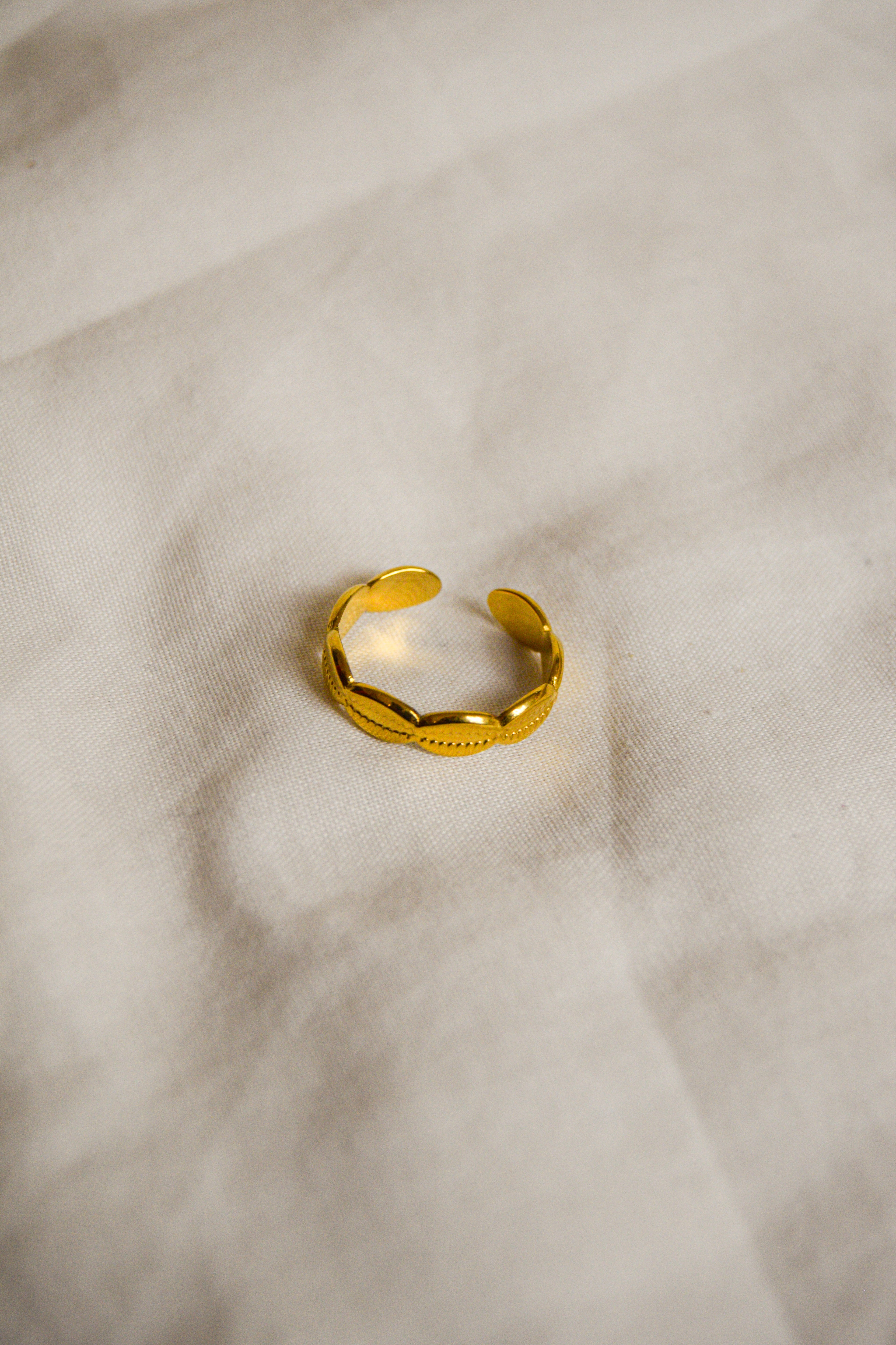 Anel dourado Conchas