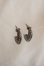 Brincos prateados brilhantes