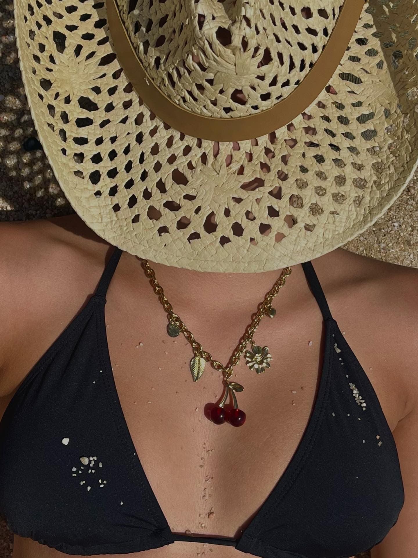 Charm Necklace Cherry Red